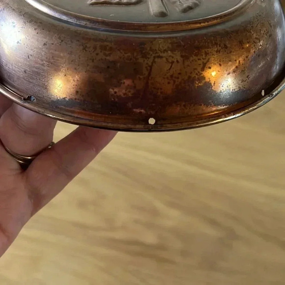 Vintage Small “Copper and Brass” Decor w/Flowers, Made in Korea - Picture 6 of 7